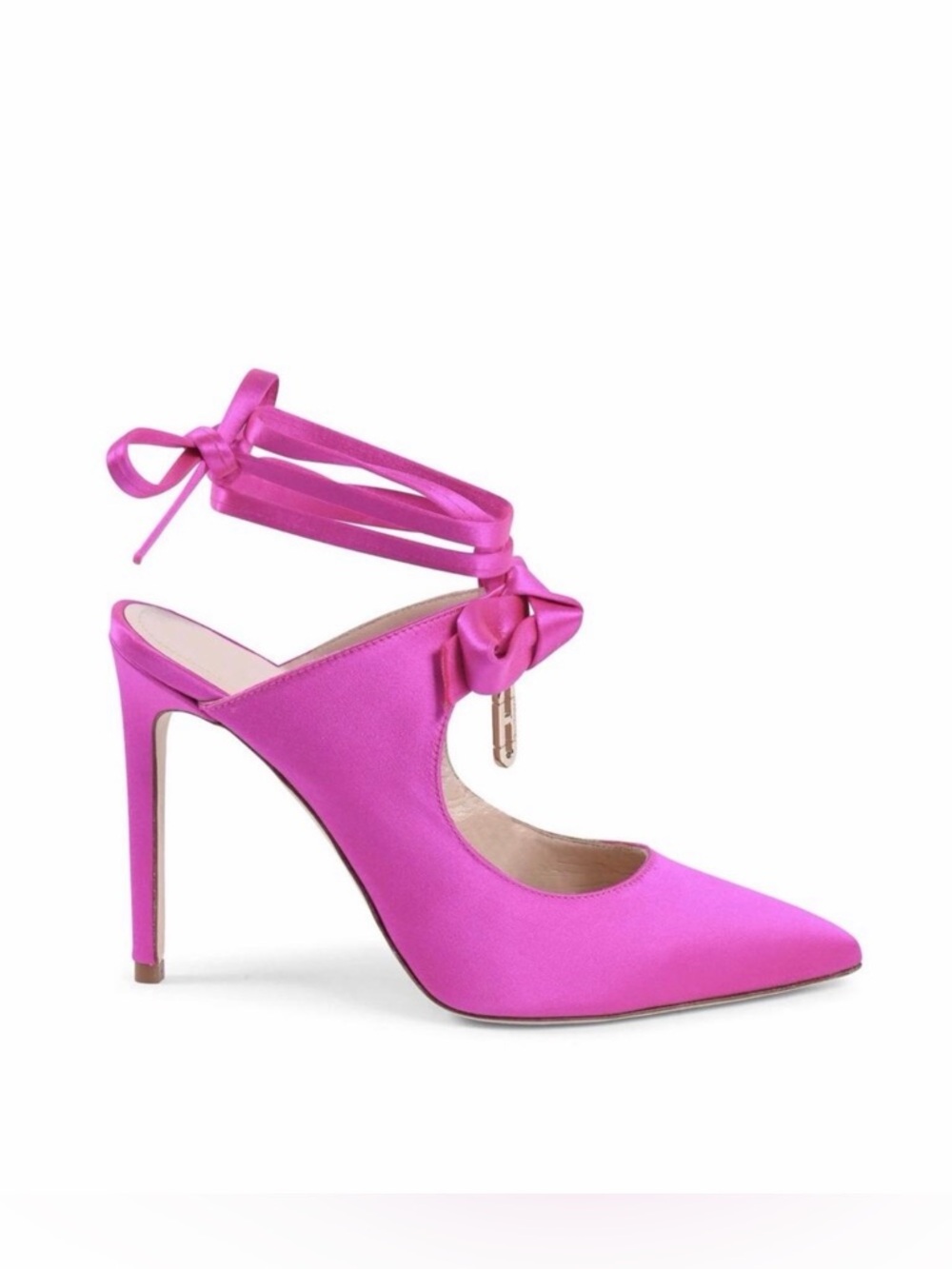 New Dee Ocleppo satin 610 fuxia dominic pink mule heels sz 35